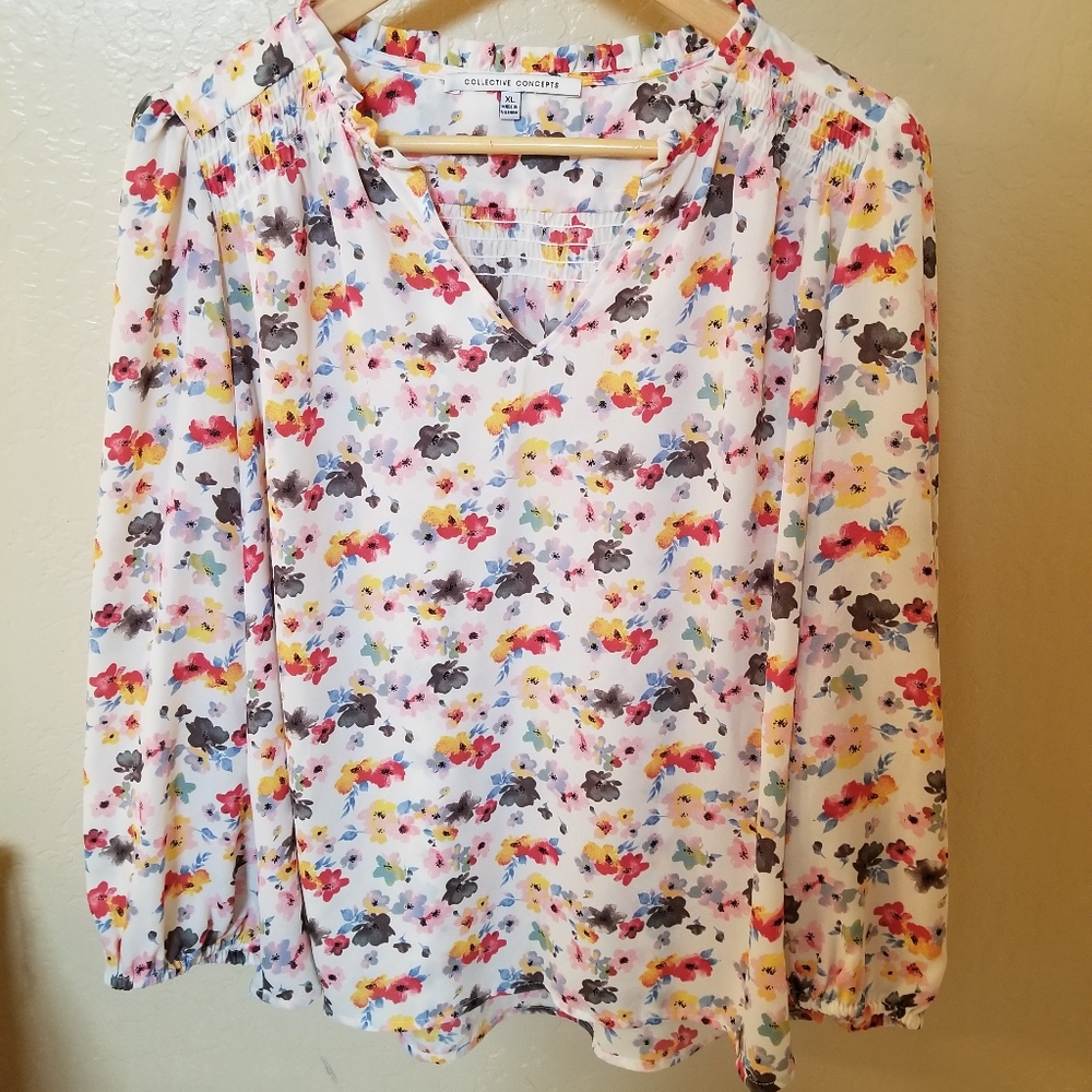 Stitch Fix Floral Top XL Collective Concepts